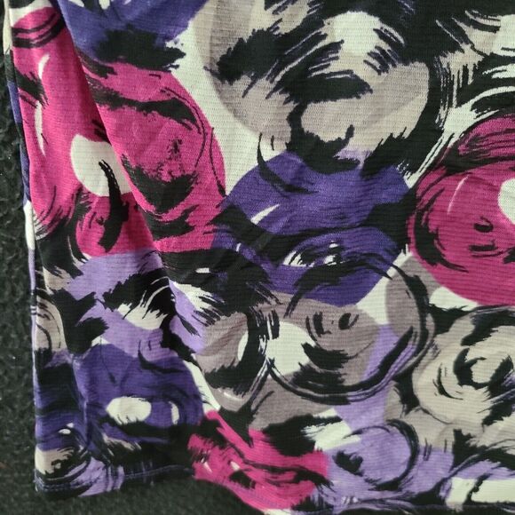 Axcess Womens Top Multi-Color Size Small 100% polyester Cap Sleeve Floral Design - Picture 11 of 12